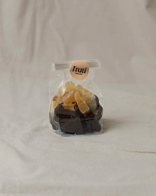 Scorzette di ananas candito con cioccolato